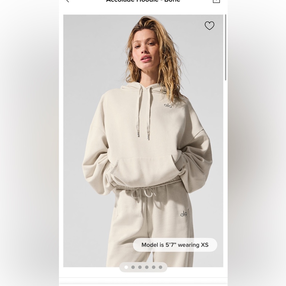 Alo Yoga Accolade hoodie and sweatpants XS bone